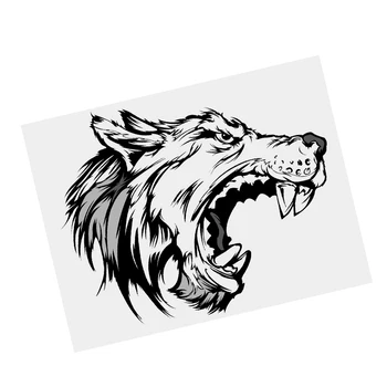 S61415 # Firce Wolf Черная Прозрачная автомобильная наклейка, Виниловая наклейка, Водонепроницаемые декорации для ноутбука на бампере мотоцикла