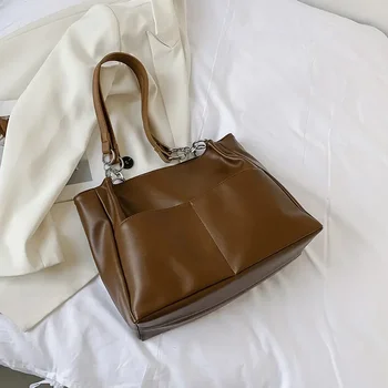 Большая вместительная белая сумка-тоут, женские новые модные сумки через плечо для покупок, Дизайнерский роскошный Пляжный карман, Винтажный простой