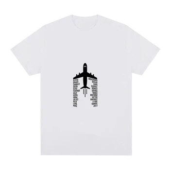 Новая футболка с надписью airplane pinyin alphabet pilot для мужчин и женщин, 100% хлопок, размер ЕС, модные повседневные футболки унисекс с круглым вырезом и принтом