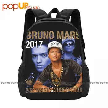 Bruno Mars 24K Magic Concert Tour Рюкзак Большой Емкости Новейшая Пляжная Сумка Персонализированная Школьная Спортивная Сумка