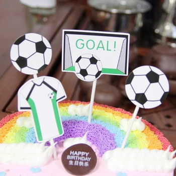 Топпер для торта с Днем рождения для мальчиков, футбольные украшения для торта на день рождения, баскетбольные персонализированные открытки, специальные подарки для фанатов