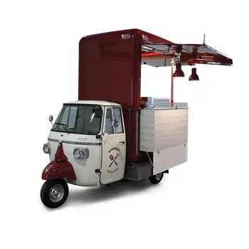 Уличная распродажа Пивной Бар Тележка для мороженого Электрический Автомобиль Piaggio Ape Трехколесный велосипед Тележка для быстрого питания Фургон Prosecco