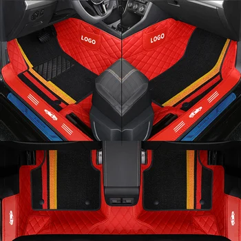 Полное покрытие Индивидуальные Двухслойные Автомобильные Коврики с Проволочным Кольцом для Kia Всех Моделей K2 K3 K4 Carnival Auto Accessories Car-Styling