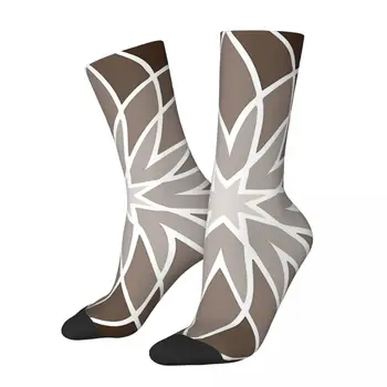 Хип-хоп Ретро оттенки коричневого, цветочный узор, сумасшедшие мужские носки, унисекс, геометрические узоры, уличный стиль, бесшовные носки с принтом