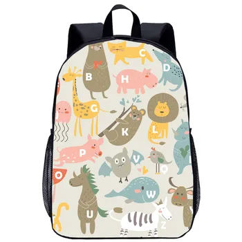 16-дюймовый рюкзак с буквами алфавита для мальчиков и девочек, детская школьная сумка, легкая сумка, мужская дорожная сумка для ноутбука, спортивные рюкзаки
