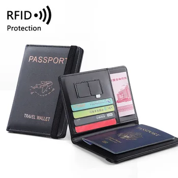 Кошелек для путешествий за границу, обложки для паспортов, многофункциональная RFID-карта для мужчин и женщин, удостоверение личности, набор для паспорта, противоугонная щетка