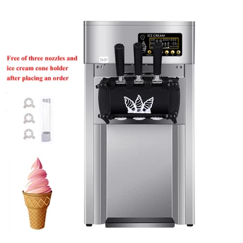 Коммерческая Машина для производства Мягкого Мороженого Factory Outlet Ice Cream Maker Desktop 3 Taste Ice Cream Making Machine