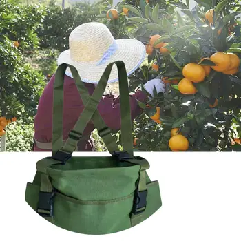 Большая сумка для сбора фруктов, Многофункциональный холщовый фартук для уборки урожая в саду, для помощников на ферме, собирающих фрукты, собирающих яблоки.
