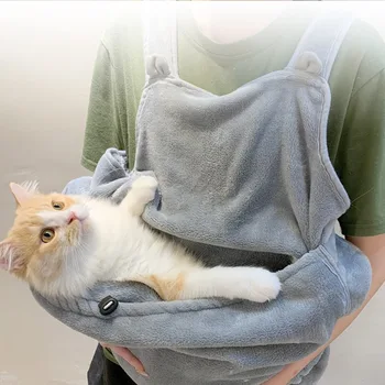 Удобный фартук для содержания кошек, Новый костюм для обнимания, Мягкий нагрудник для котенка, плюшевая сумка для переноски домашних кошек, Домашняя сумка