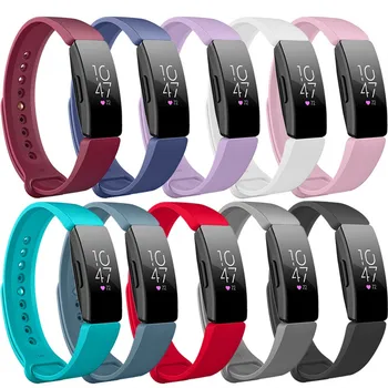 Красочный спортивный браслет, модный ремешок, большой мягкий силиконовый сменный ремешок для часов, подходящий для Fitbit Inspire / Inspire Hr