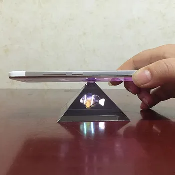 3D Hologram Pyramid Display Projector Video Stand Universal For Smart Mobile Phone Microphone Stand 3д пирамида на телефон